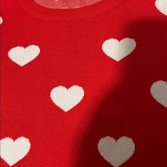 Red and White Heart Pattern Sweater - Picture 5 of 5
